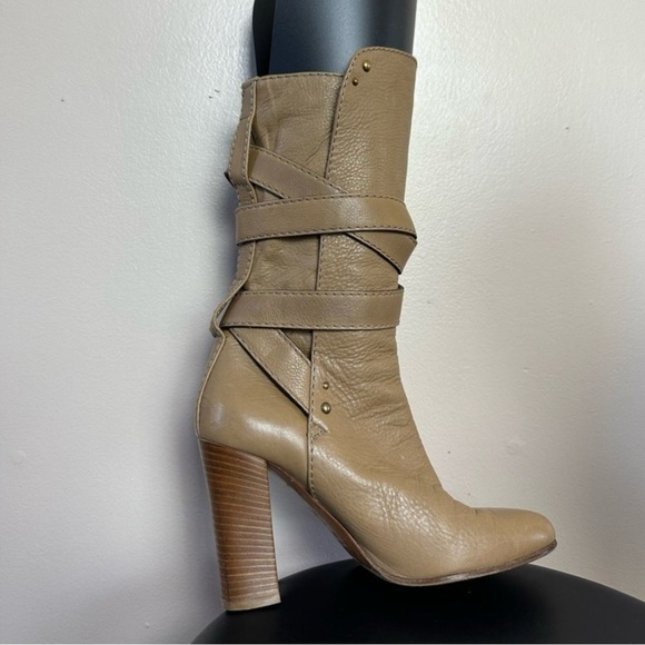 CLEARANCE! Tan Chloé Paddington Leather Heeled Buckle Boots Size 8 EUC - Picture 4 of 7